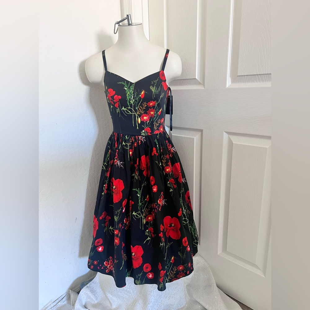 Hell Bunny Multicolor Floral Shoulder Midi Dress UK8/US4